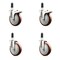 Service Caster 5 Inch 316SS Maroon Poly Swivel 1-3/8 Inch Stem Caster Lock Brake SCC, 2PK SS316TTLEX20S514-PPUB-MRN-2-S-2-138 - alternate 1